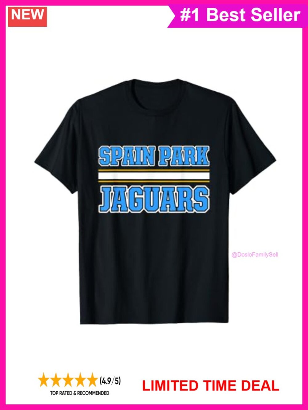 Jaguars Horizontal Stripes T-Shirt Striped Crew Neck Tee